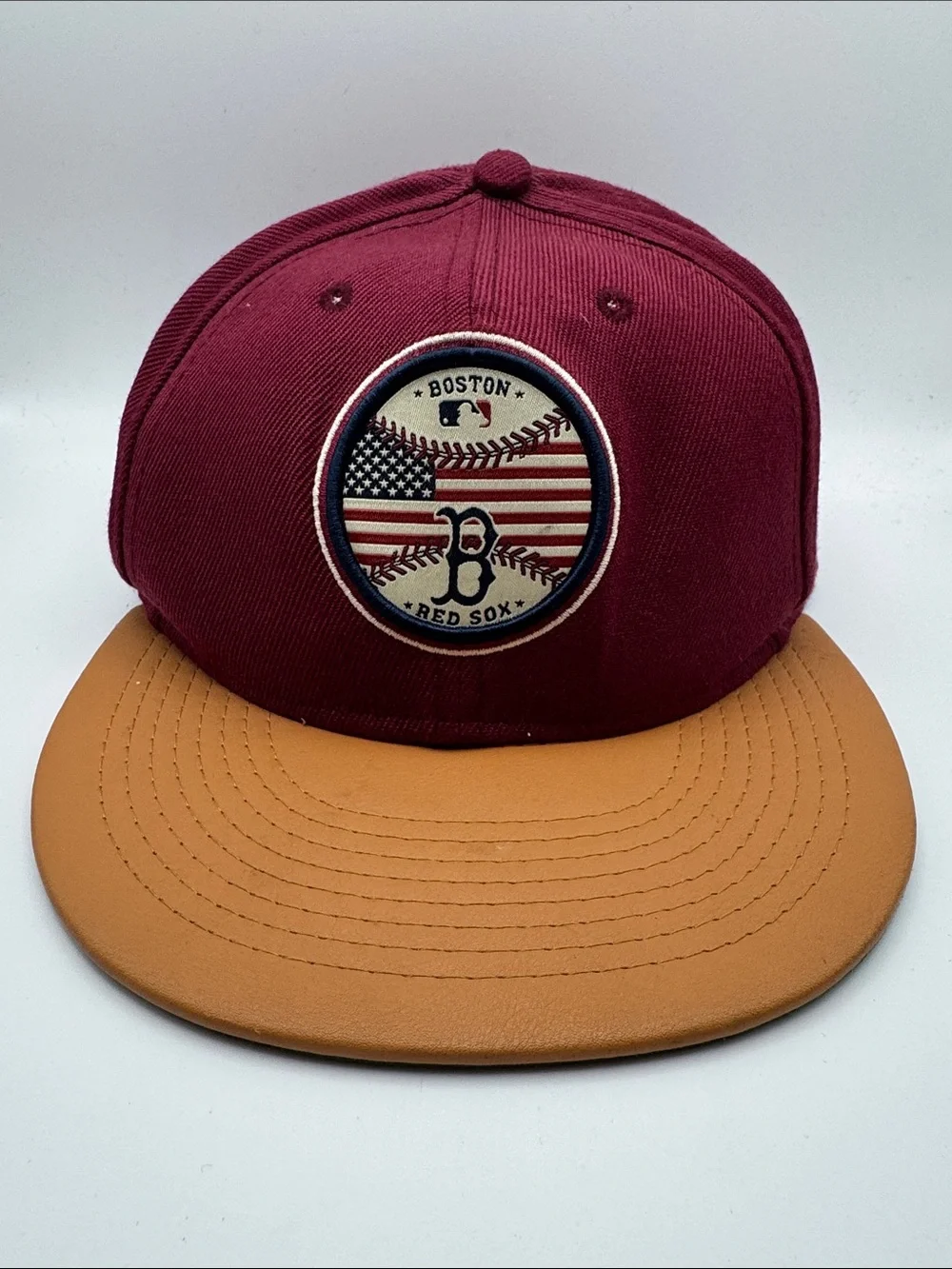 New Era 59 FiftyBoston Red Sox Faux Leather MLB Baseball Hat Snap Back